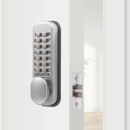 Codelocks CL155 Silver Grey Mechanical Dual Backplate Digital Mortice Latch