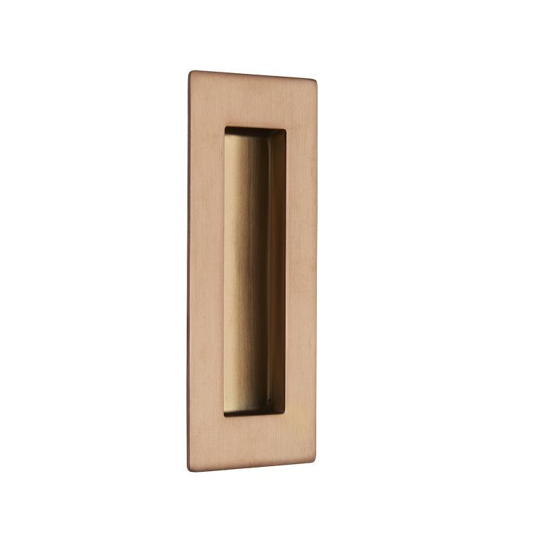 Copper Rectangular Flush Pull Handle X88120CU Ironmongery Experts