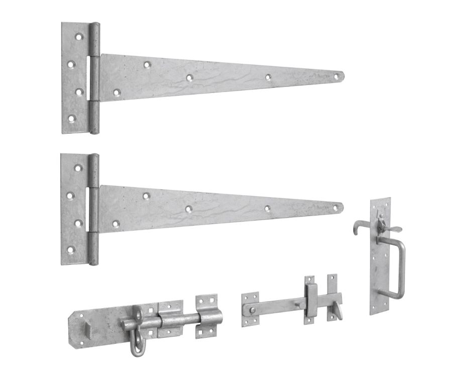 Heavy Duty Gate Hinge Kit with Suffolk Latch - Galvanised