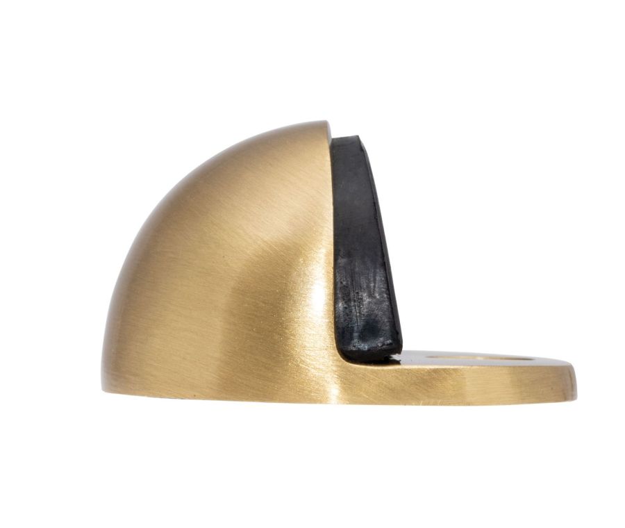 Satin Brass Oval Floor Mounted Door Stop | AA20SB