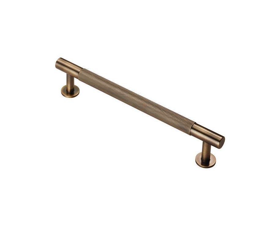 Antique Brass 190mm Knurled Pull Handle | FTD700CAB