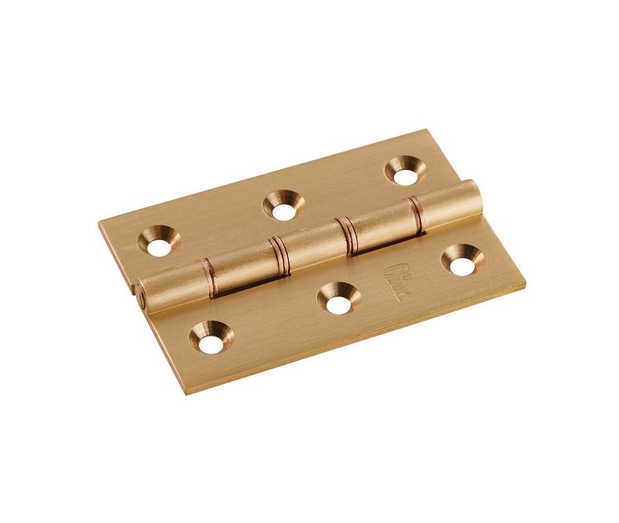 Pair Satin Brass 76mm Double Phosphor Bronze Washered Hinge | HDPBW21SB 