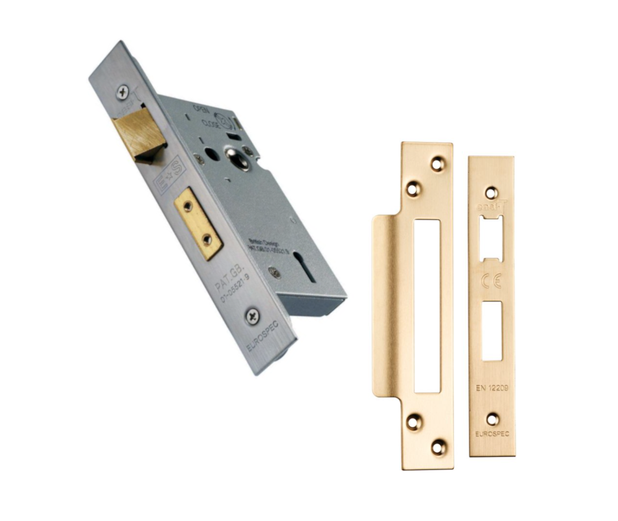74mm Satin Brass Easi T 3 Lever Sashock | LSS5330SB
