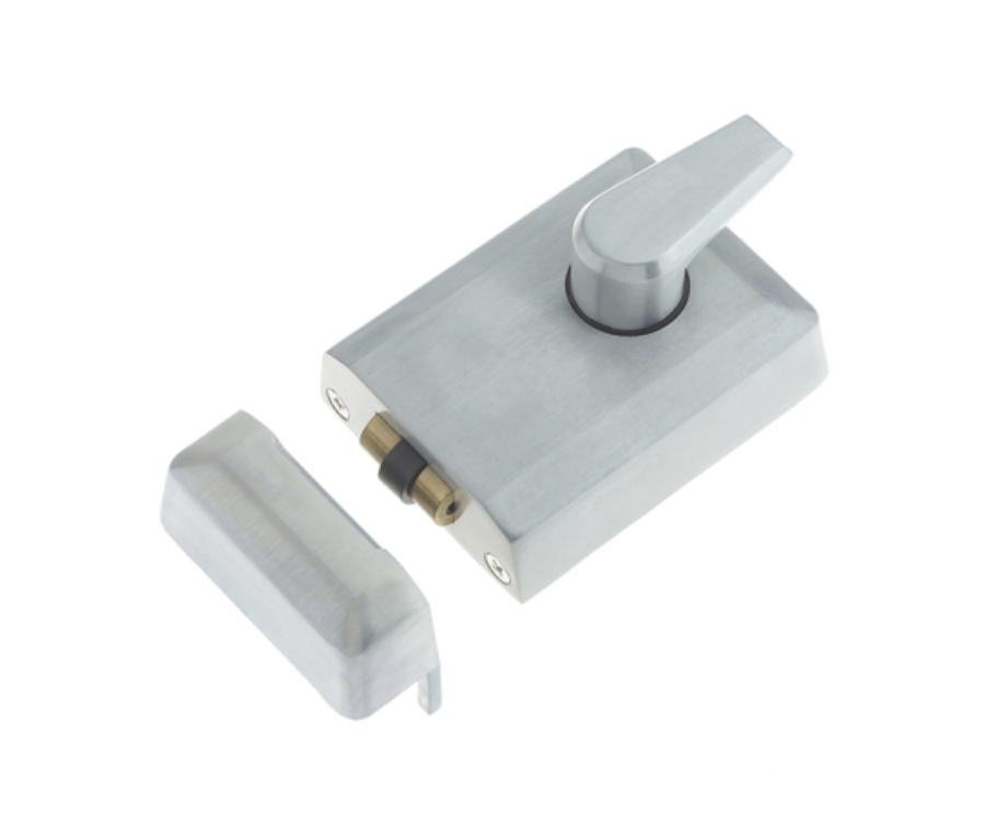 Satin Chrome Case & Cylinder Rollerbolt Night Latch | JL5011SC