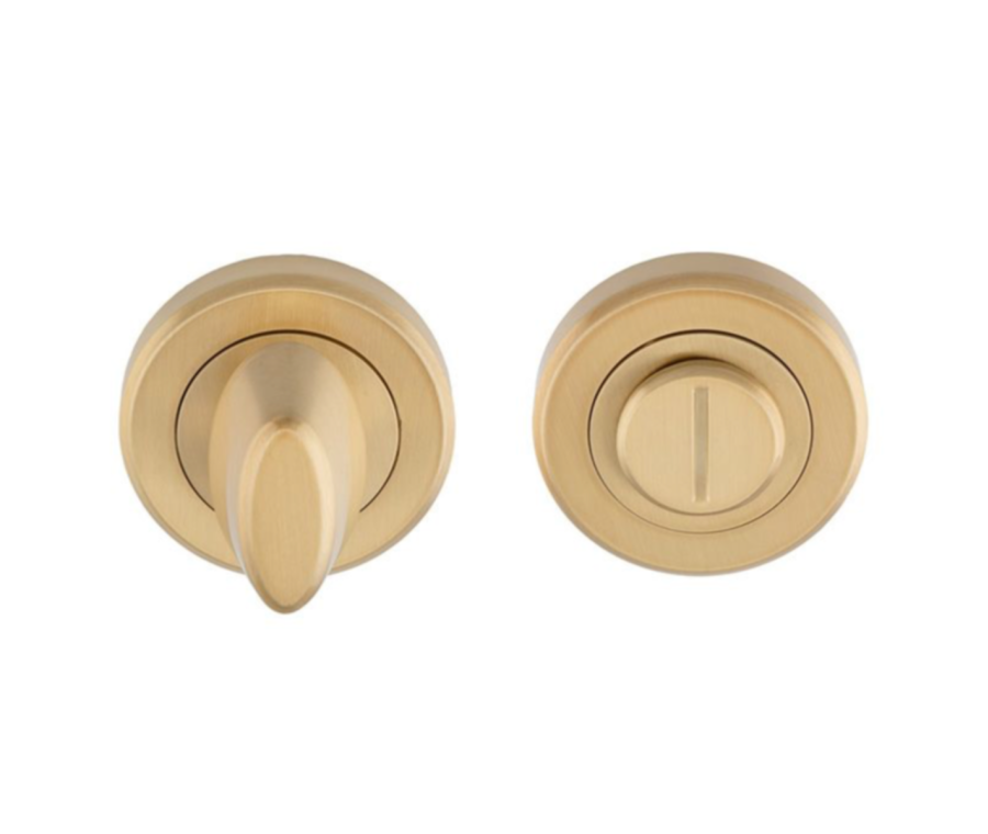 Carlisle Satin Brass Thumbturn Snib & Release on round rose | SZM004SB