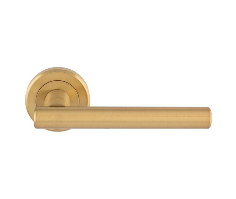 Carlisle Brass Satin Brass Serozzetta Philadelphia Lever Handle | ZIN3121SB