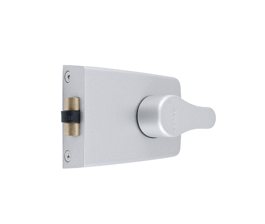 Satin Chrome Standard Deadlocking Rim Cylinder Roller Latch | AR850-SE-SC