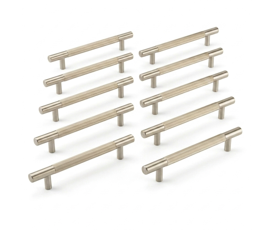 Pack 10 x Satin Nickel Linear T Bar Pull Handle - 160mm c/c | IXC710CSN