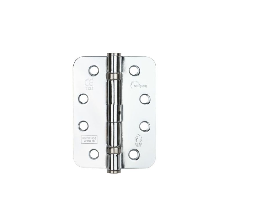 Eclipse Polished Chrome 102mm Grade 13 Radius Steel BB Hinges  | 14205