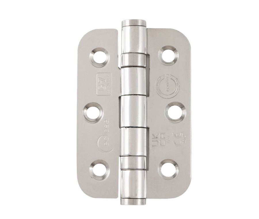 Eclipse Polished Stainless Steel 76mm Grade 7 Radius BB Hinges  | 14906