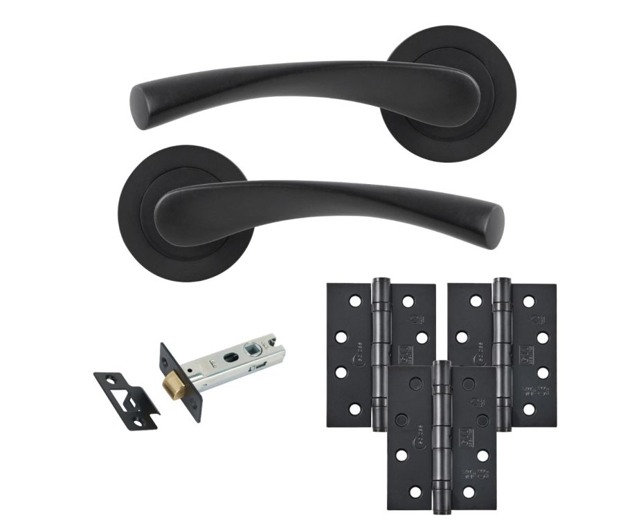 Eclipse Freestyle Matt Black Monza Latch Door Pack | 102x76mm (4