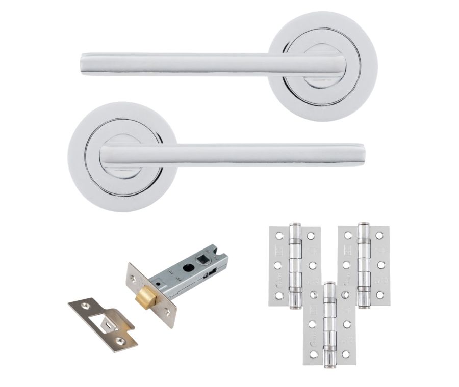Eclipse Freestyle Polished Chrome Auriga Latch Door Pack | 76x51mm (3