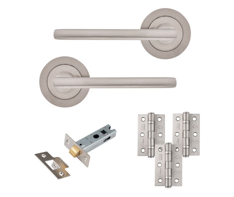 Eclipse Freestyle Satin Nickel Auriga Latch Door Pack | 76x51mm (3