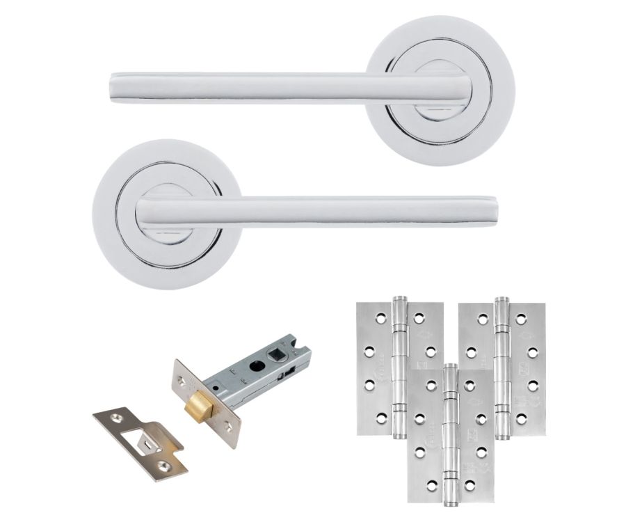 Eclipse Freestyle Polished Chrome Auriga Latch Door Pack | 102x67mm (4