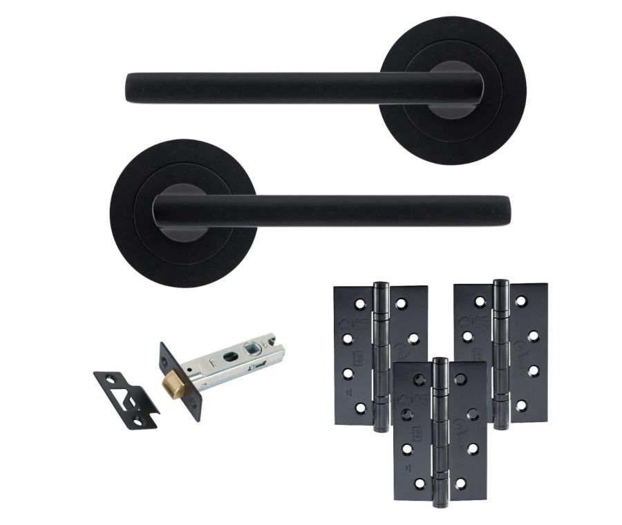 Eclipse Freestyle Matt Black Auriga Latch Door Pack | 102x67mm (4