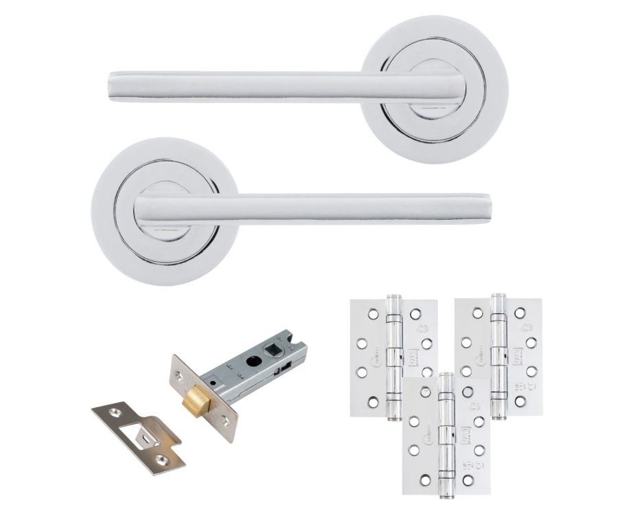 Eclipse Freestyle Polished Chrome Auriga Latch Door Pack | 102x76mm (4