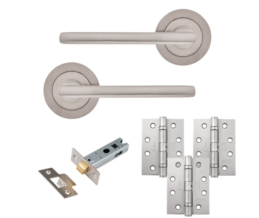 Eclipse Freestyle Satin Nickel Auriga Latch Door Pack | 102x76mm (4
