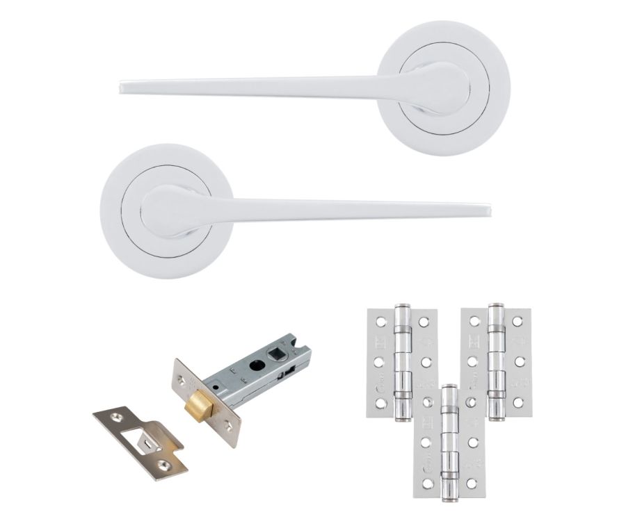 Eclipse Freestyle Polished Chrome Monte Latch Door Pack | 76x51mm (3