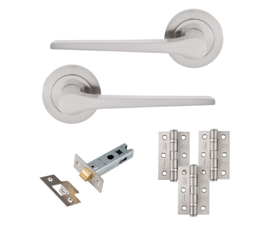 Eclipse Freestyle Satin Nickel Monte Latch Door Pack | 76x51mm (3