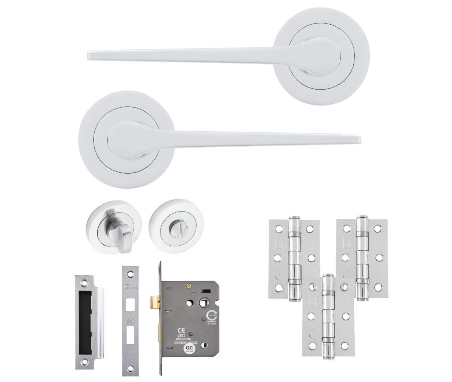 Eclipse Freestyle Polished Chrome Monte Bathroom Door Pack | 76x51mm (3