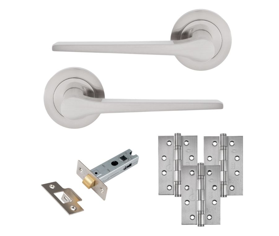 Eclipse Freestyle Satin Nickel Monte Latch Door Pack | 102x67mm (4
