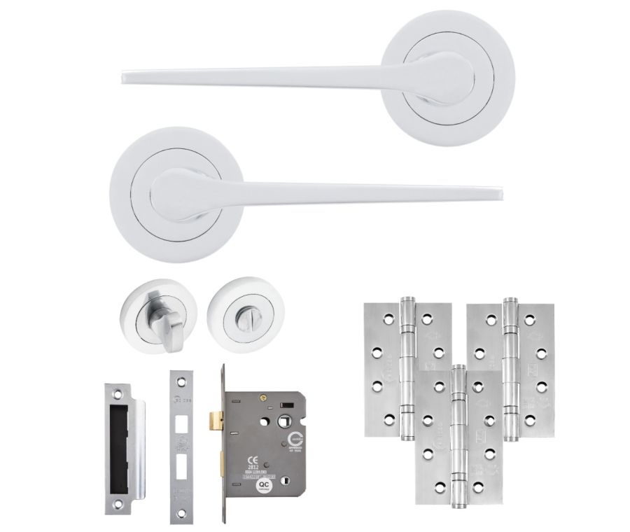 Eclipse Freestyle Polished Chrome Monte Bathroom Door Pack | 102x67mm (4