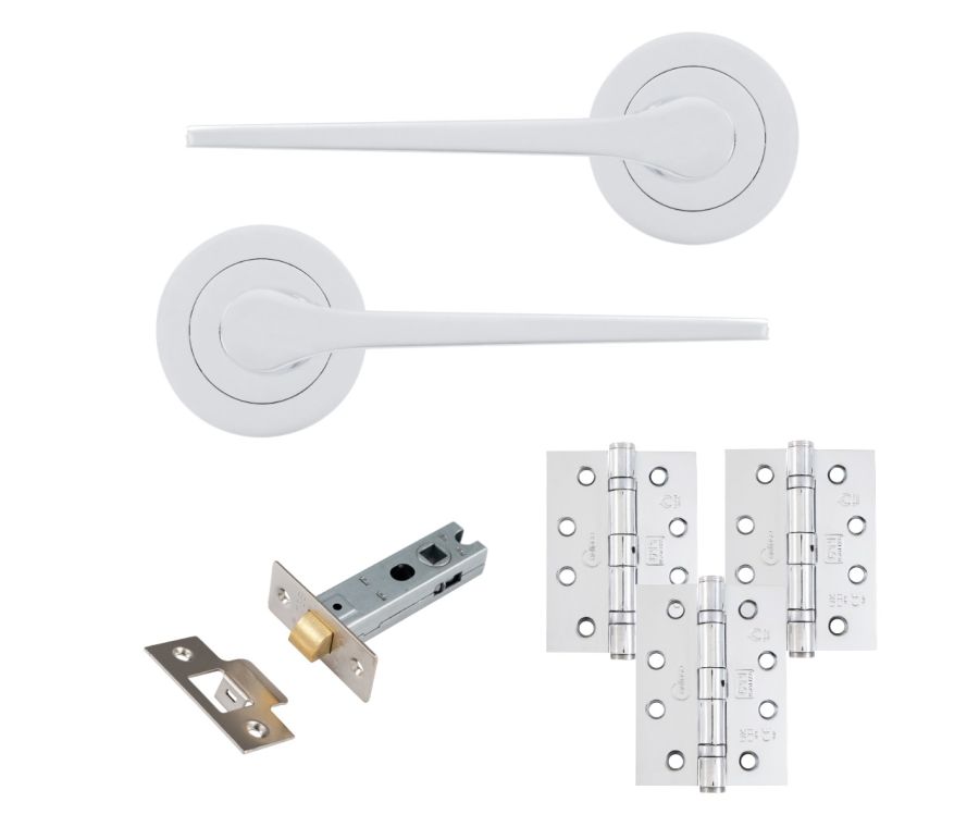 Eclipse Freestyle Polished Chrome Monte Latch Door Pack | 102x76mm (4