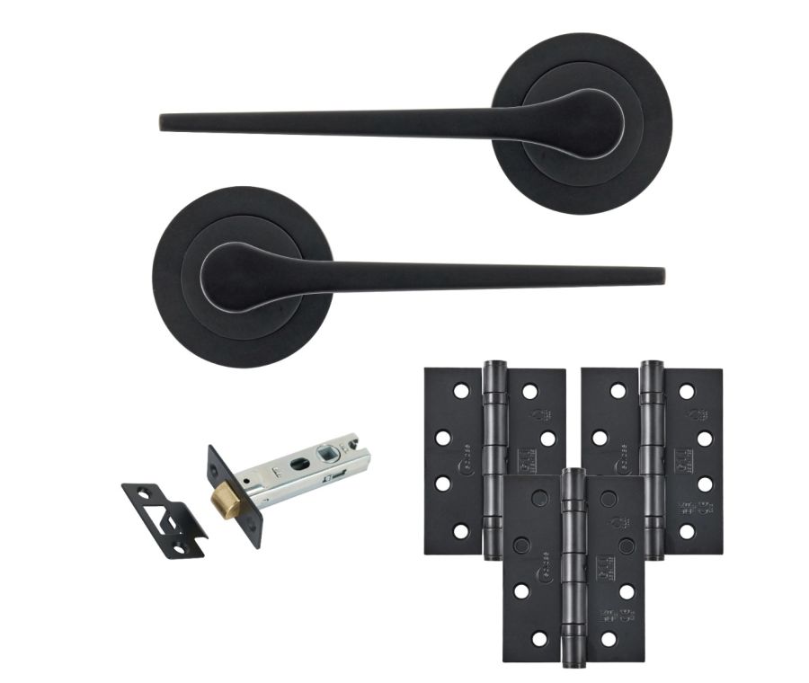 Eclipse Freestyle Matt Black Monte Latch Door Pack | 102x76mm (4