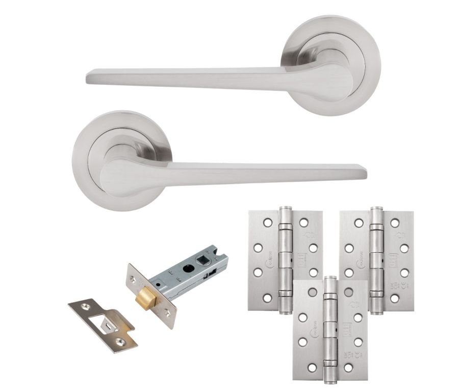 Eclipse Freestyle Satin Nickel Monte Latch Door Pack | 102x76mm (4