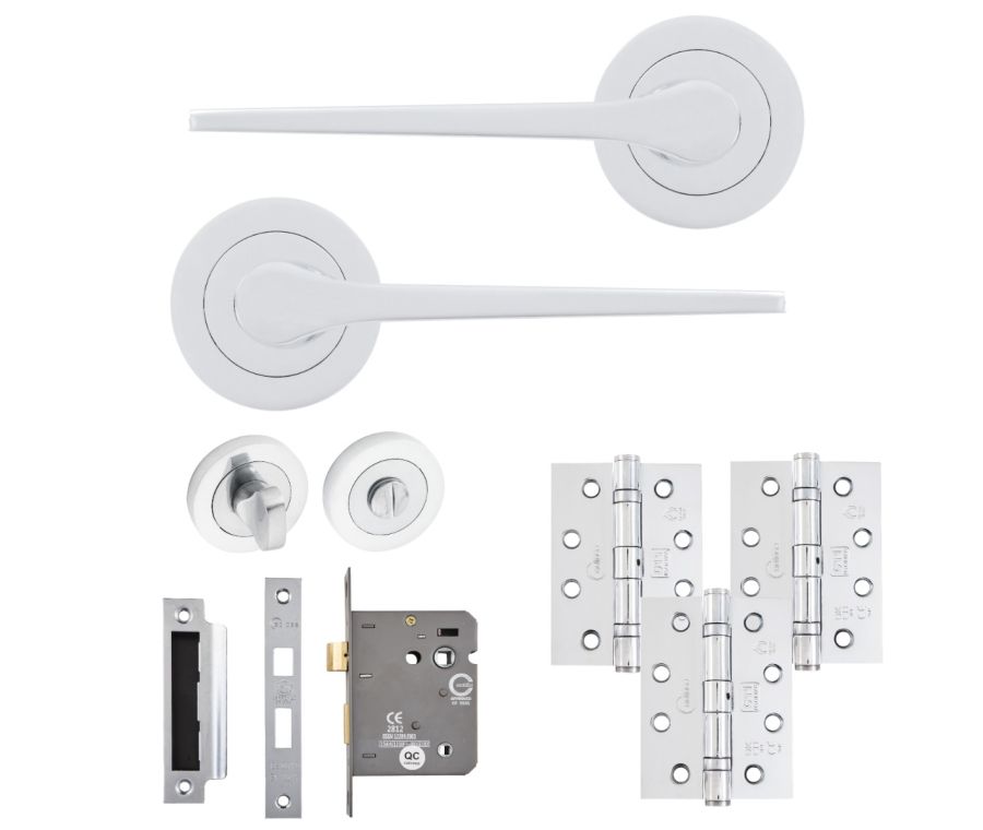 Eclipse Freestyle Polished Chrome Monte Bathroom Door Pack | 102x76mm (4