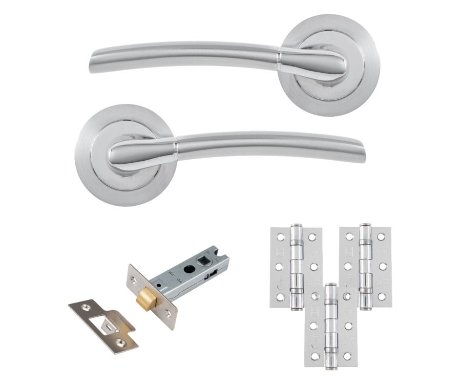 Eclipse Freestyle Polished & Satin Chrome Tifosi Latch Door Pack | 76x51mm (3