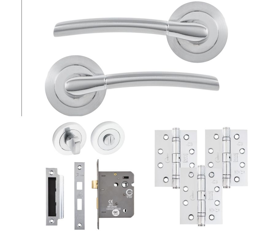 Eclipse Freestyle Polished & Satin Chrome Tifosi Bathroom Door Pack | 102x76mm (4