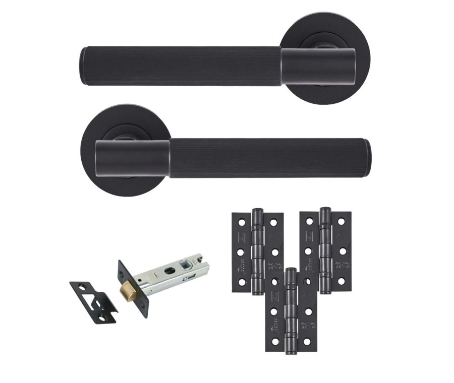 Eclipse Insignia Matt Black Linear Latch Door Pack | 76x51mm (3