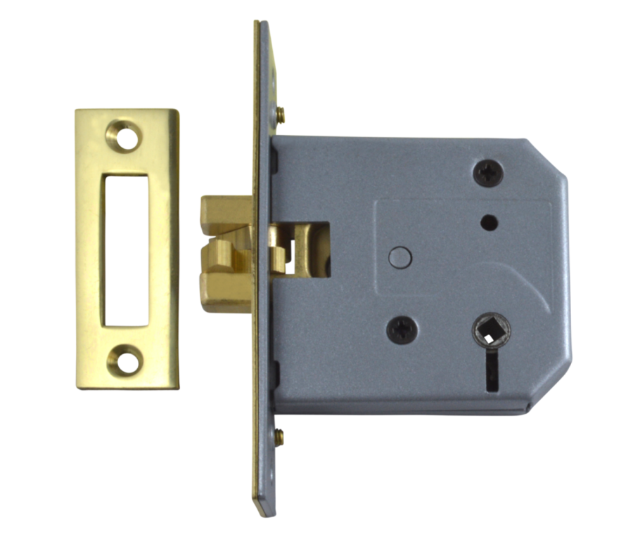 UNION Polished Brass 75mm Sliding Bathroom Lock with Clawbolt | 2426-75-PL