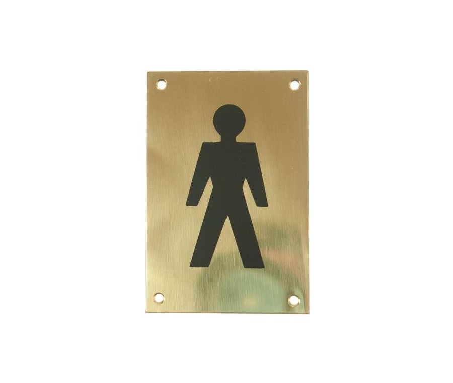 150x100mm Polished Brass Male Sign