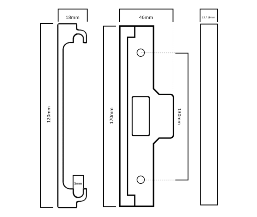 UNION Polished Brass 2992 Latch Rebate | J-2992-PL-0.5