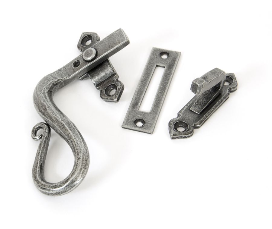 From the Anvil Pewter Shepherds Crook Left Handed Locking Window Fastener | 33710
