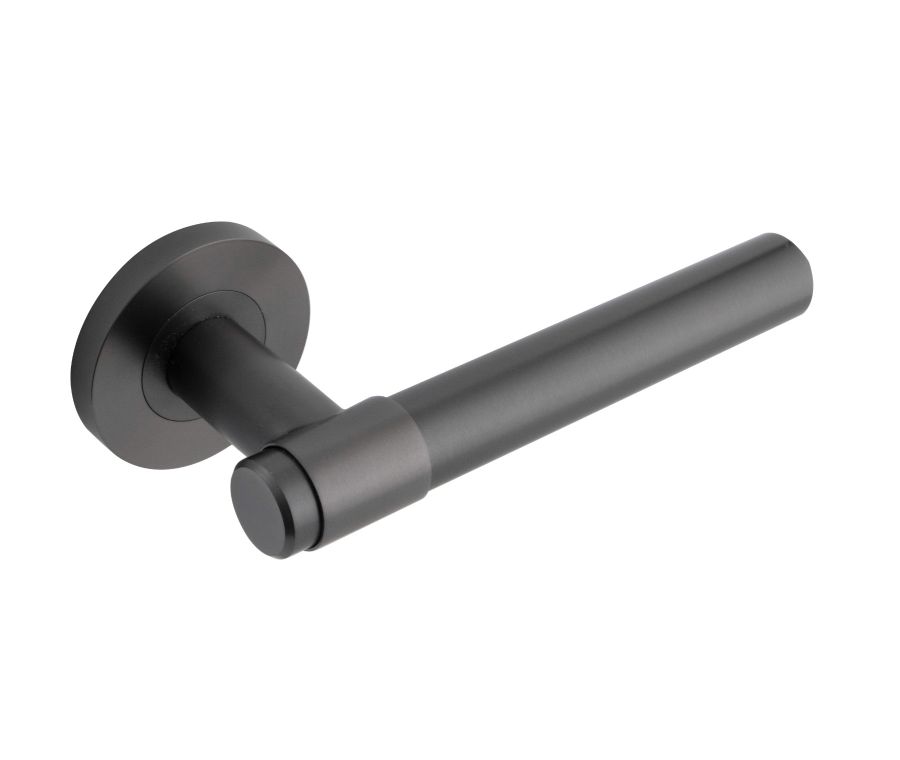 Eclipse Dark Bronze Collared Lever Handle on rose | 34353