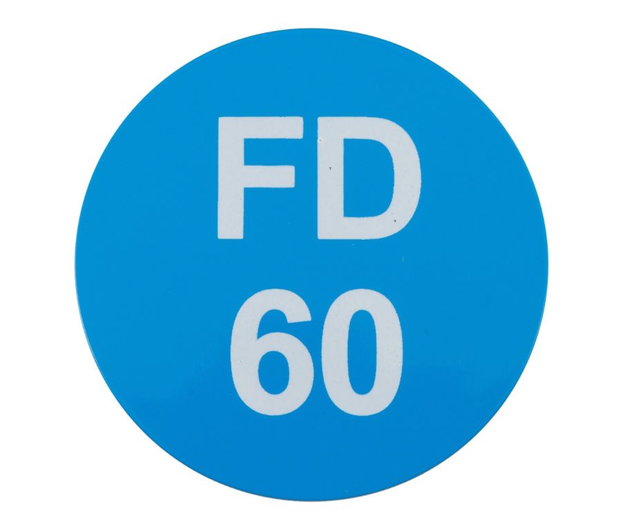 Satin Stainless Steel 50mm Self Adhesive FD60 Sign | 34760