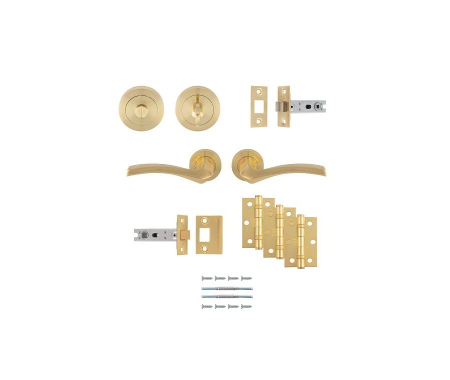 Satin Brass Sines Bathroom Pack - Ultimate Door Pack