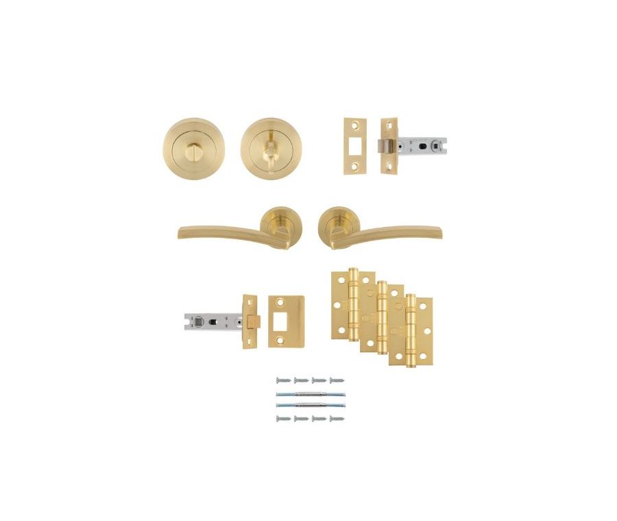 Satin Brass Tavira Bathroom Pack - Ultimate Door Pack