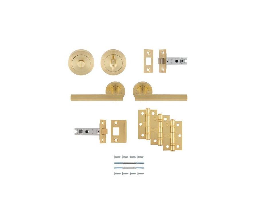 Satin BRASS Faro Bathroom Pack - Ultimate Door Pack