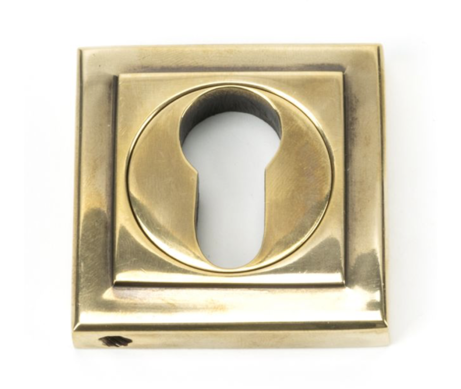 From the Anvil Aged Brass Square Rose Euro Escutcheon | 45710