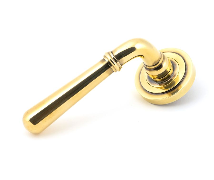Set Aged Brass Newbury Lever on Art Deco rose | 45756