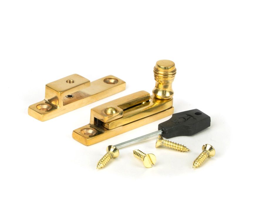 From the Anvil Polished Brass Prestbury Quadrant Fastener - Narrow | 45987