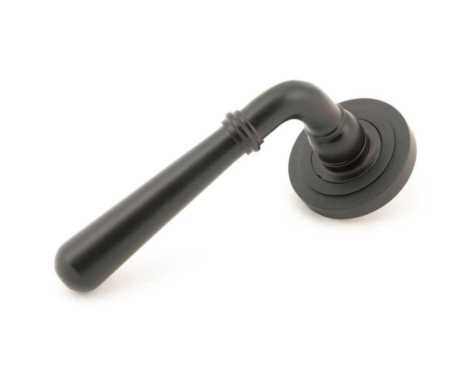 Set Aged Bronze Newbury Lever on Art Deco rose | 46062