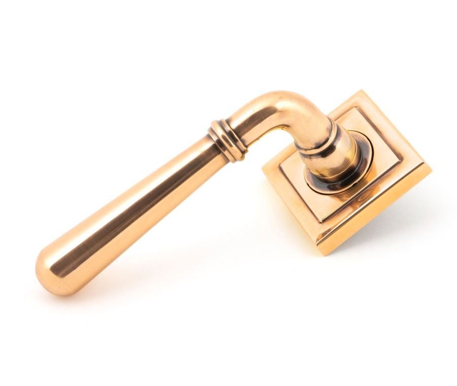 Set Polished Bronze Newbury Lever on Square rose | 46068 | 50036