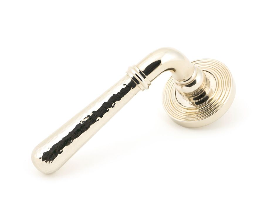 Set Polished Nickel Hammered Newbury Lever on Beehive rose | 46079 | 50047