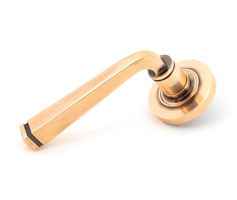 Set Polished Bronze Avon Round Lever on Plain rose | 46093 | 50061