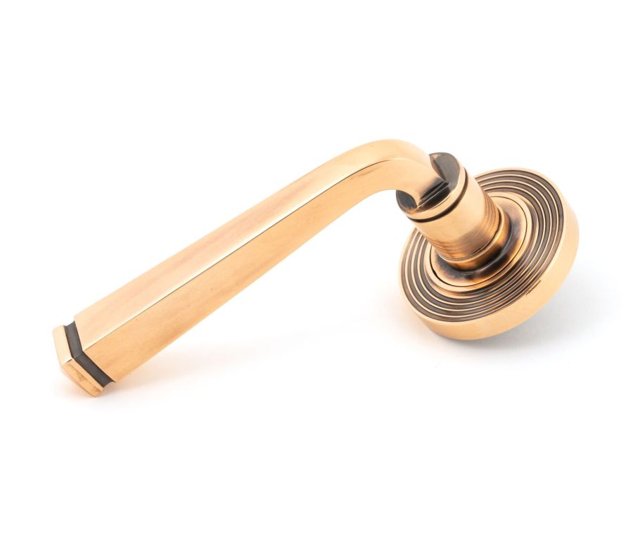 Set Polished Bronze Avon Round Lever on Beehive rose | 46095 | 50063
